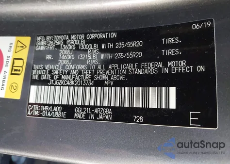 2019 Lexus Rx 350L Luxury from USA, damaged, VIN JTJGZKCA8K2013734